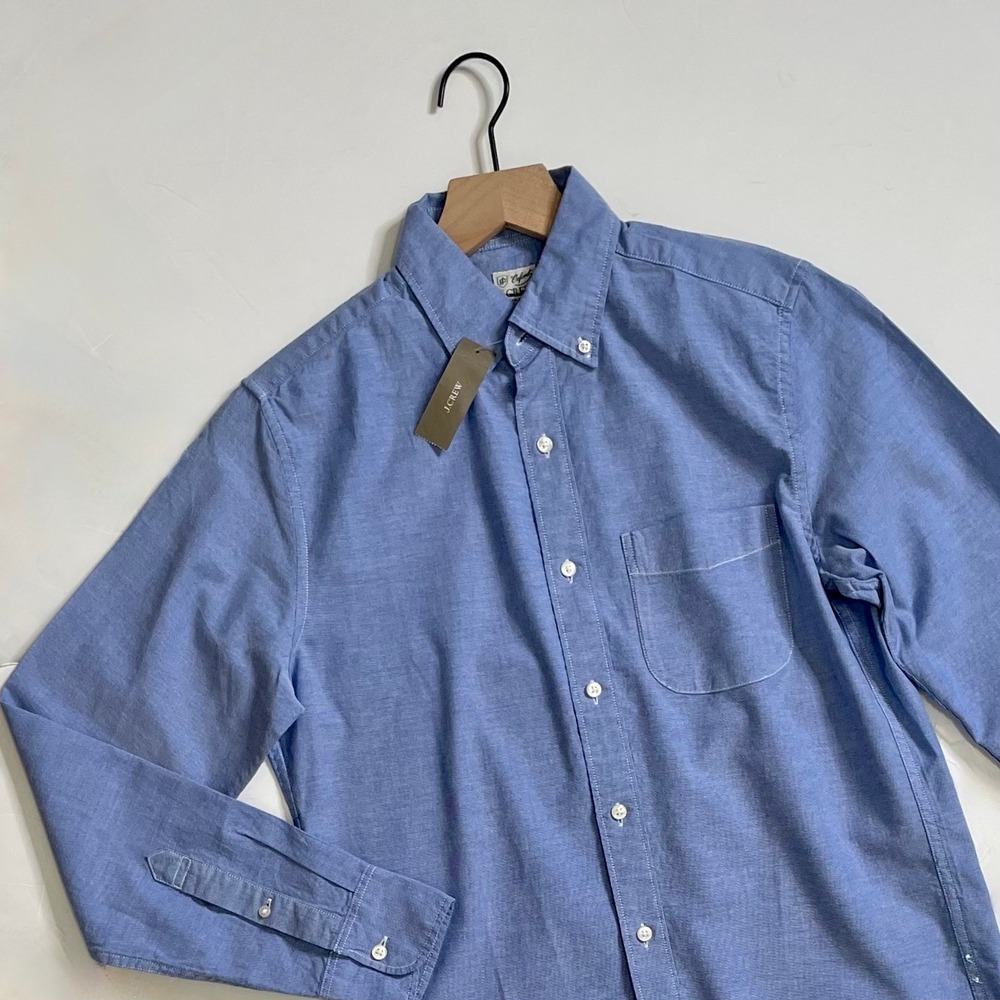 NWT!! J. CREW Broken-In Organic Cotton Oxford Shirt Buttondown Raincoat Blue XS - Picture 4 of 16